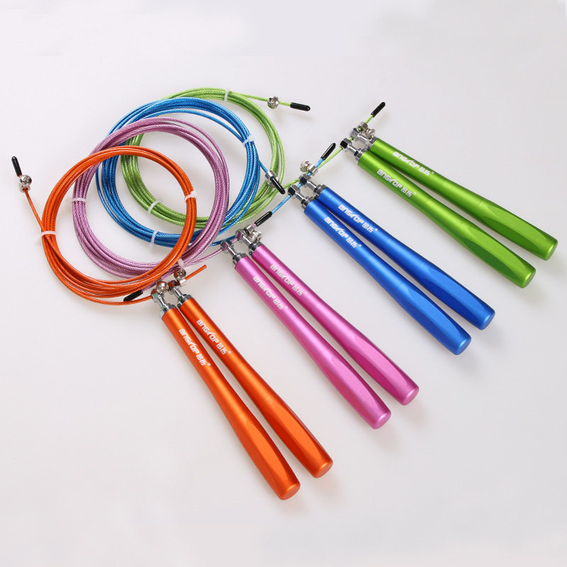 Steel wire pole speed jump rope aluminium alloy long handle universal wheel ball bearing anti-wound rope bearing fitness race jumping rope