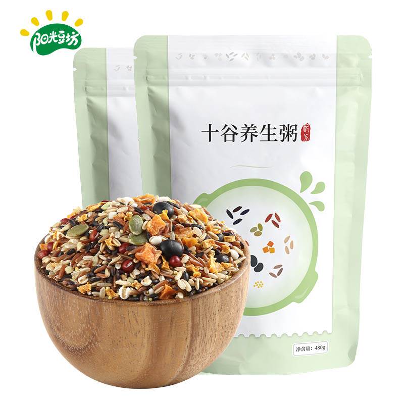 Sunshine Bean Square Ten grains Porridge Ten grains rice 480gx2 bags of whole grains rice combination porridge Five grains grains porridge rice porridge