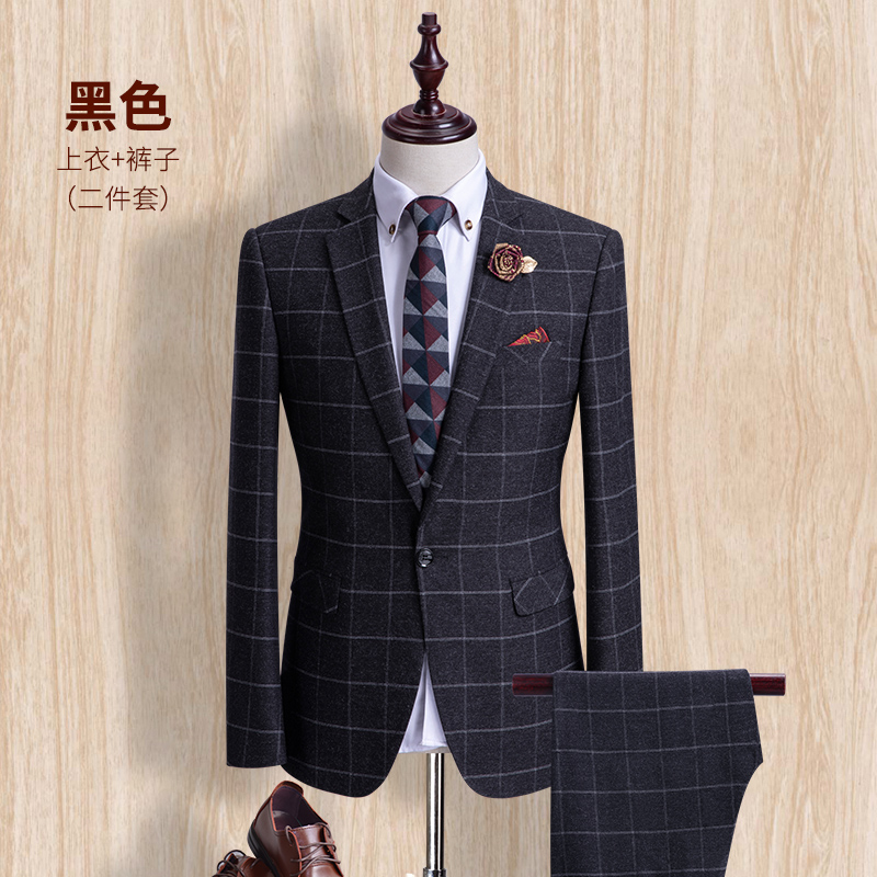 Suit phù hợp với những người đàn ông Hàn Quốc phiên bản của bộ đồ chú rể chiếc váy cưới được trang bị một ba mảnh phong cách Anh cơ thể con trai vào mùa xuân và mùa hè