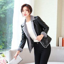 2020 winter new lamb fur hair one-piece Haining leather coat womens coat short Korean version thin plus velvet leather jacket