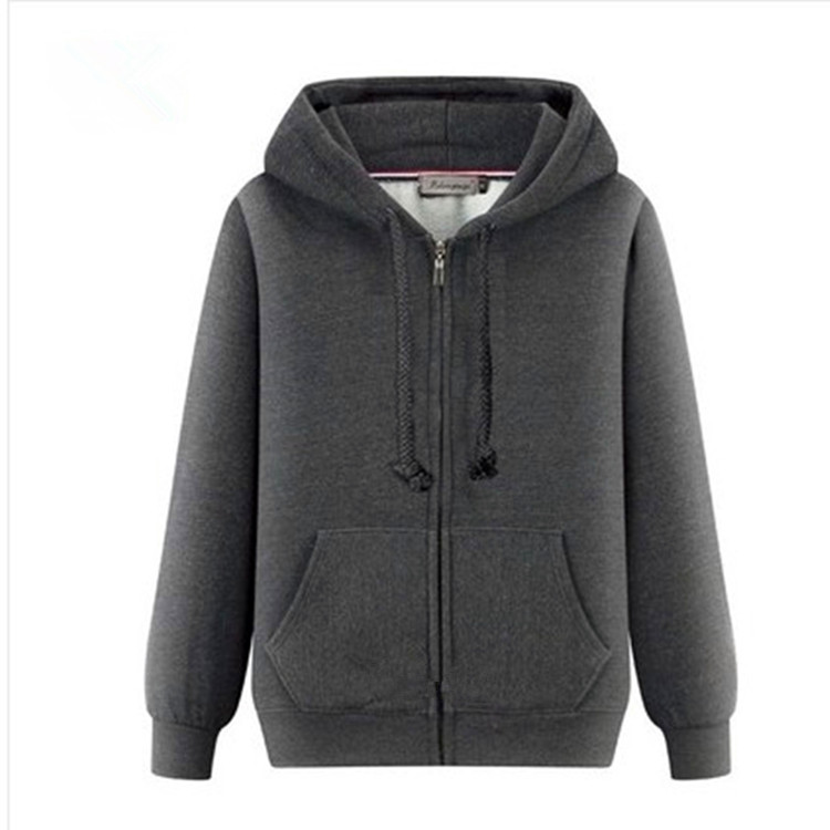Mùa đông cộng với phân bón áo len cardigan nam cộng với nhung dày áo khoác trùm đầu nam cotton lỏng áo len dày quần jean nam big size