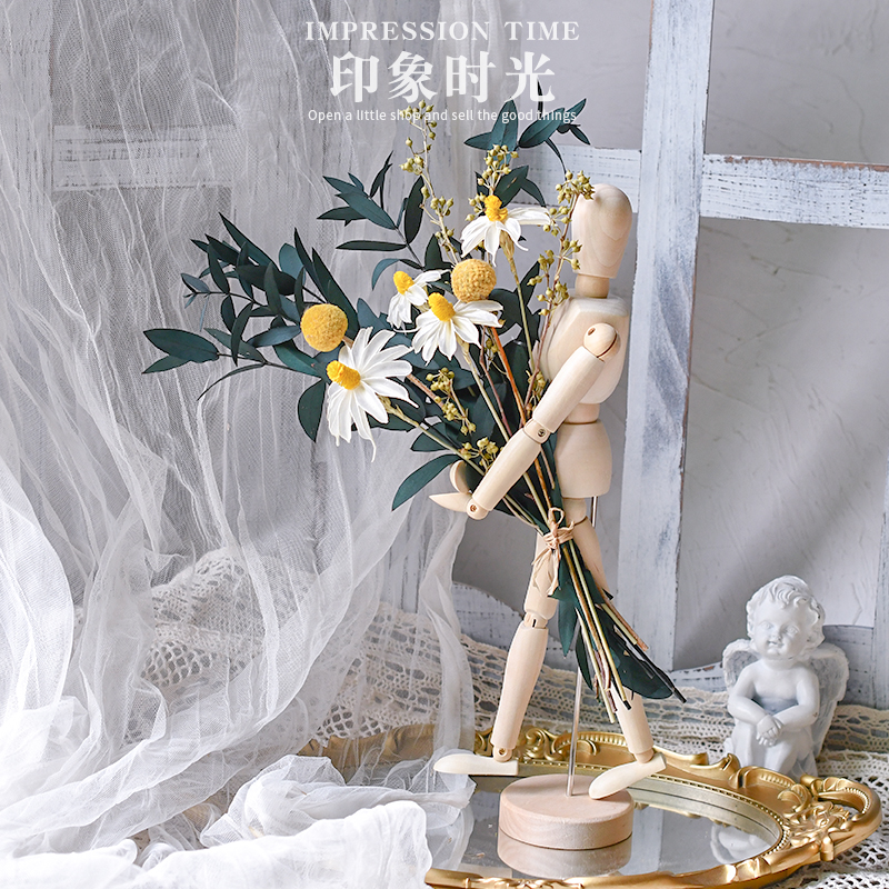 Dry Flower Bouquet Real Flowers Natural Air-dry Living Room Decoration Modern Minimalist Creative Puppet Knuckle People Hug Hug Hug-Taobao