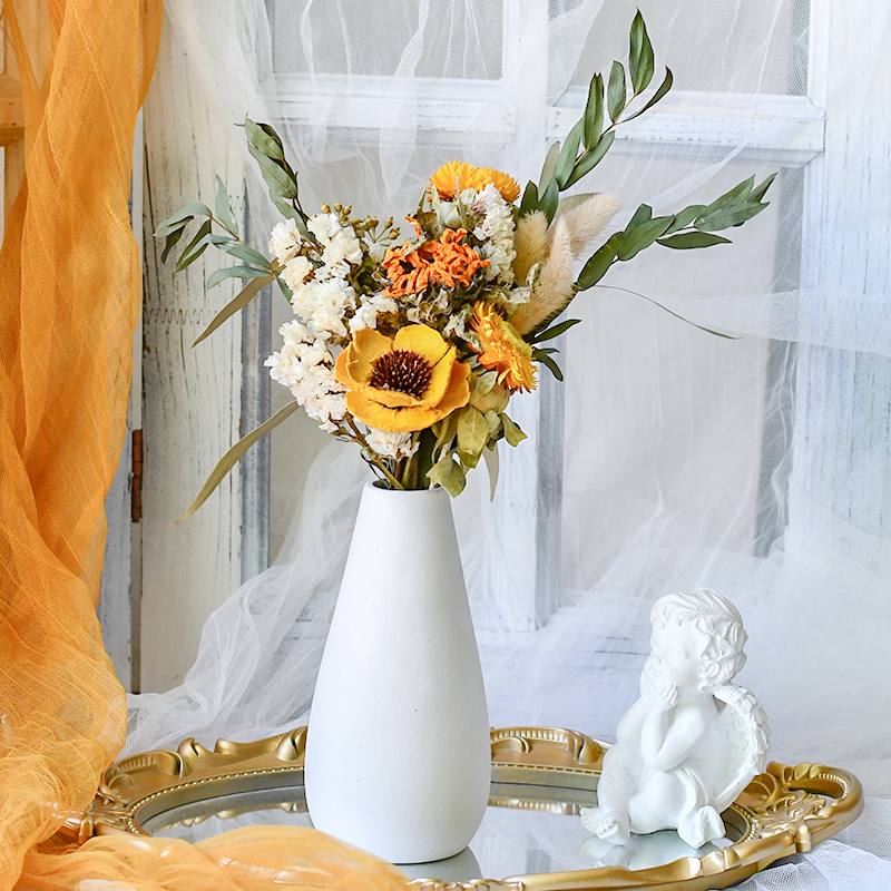 Dry flower bouquet starry living room decoration ceramic vase TV cabinet Nordic light luxury flower arrangement home decoration decoration