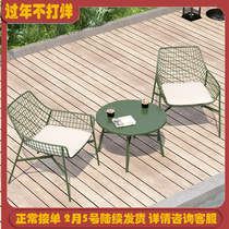 Modern minimalist outdoor table leisure hotel terrace table and chair combination homestay garden waterproof and sunscreen outdoor dining table