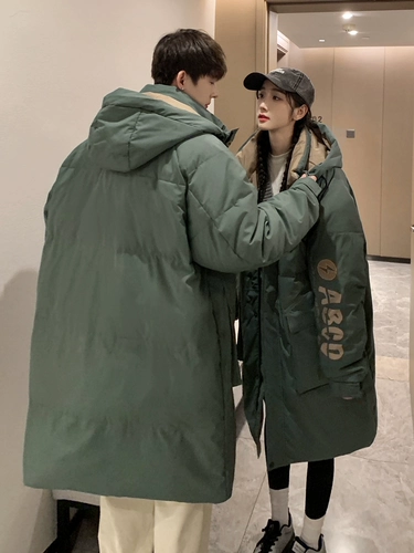 Бархатный пуховик подходит для мужчин и женщин, зимние удерживающие тепло модные джинсы с начесом, куртка, утиный пух