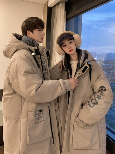 Бархатный пуховик подходит для мужчин и женщин, зимние удерживающие тепло модные джинсы с начесом, куртка, утиный пух