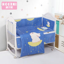 Crib bedding kit winter removable coral velvet bedclothes set four or six sets of newborn childrens bedding