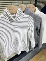 Sense Chen Chen Chen Ma boy autumn T-shirt long sleeve Joker striped children solid color base half high neck top