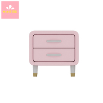 Childrens leather art bedside table Mini small Nordic modern simple solid wood small apartment bedroom home storage cabinet