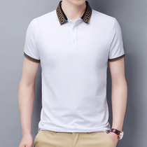 New summer mens lapel collar short sleeve T-shirt cotton business polo shirt half sleeve base shirt 2021 mens top