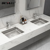 Stainless steel square table wash basin bar hotel bathroom embedded washbasin homestay sink sink lower plate