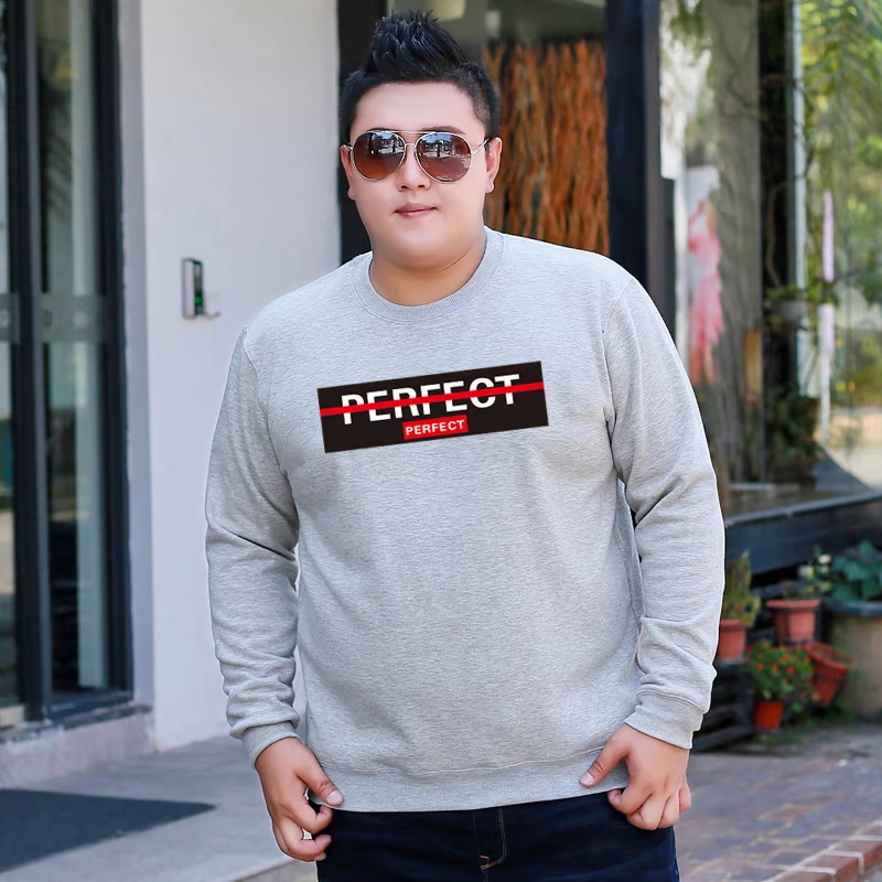 Mùa thu và mùa đông sản phẩm mới [cộng với nhung dày] áo len nam cổ tròn tay dài áo cotton chất béo cộng với phân bón XL