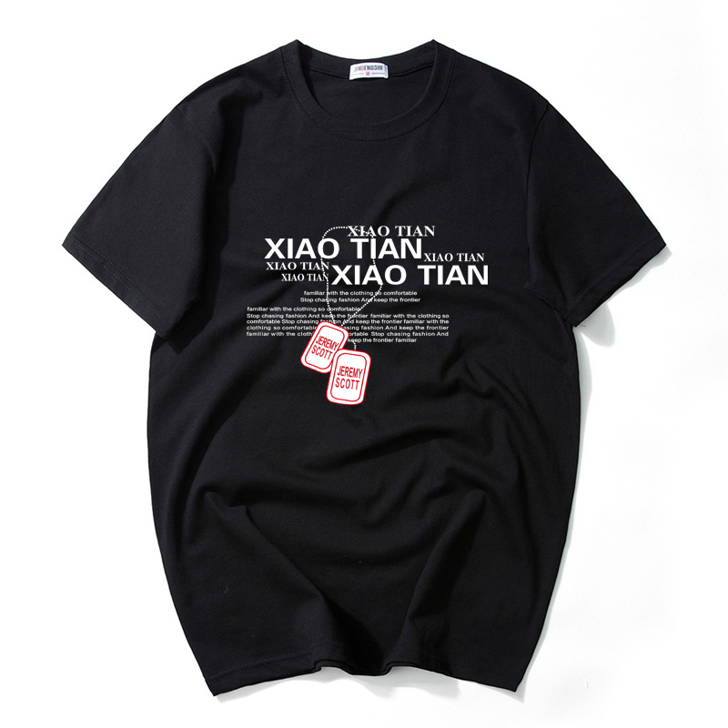 Xu hướng nam ngắn tay t-shirt cộng với phân bón XL lỏng giản dị bông vòng cổ chất béo chất béo nửa tay áo quần áo