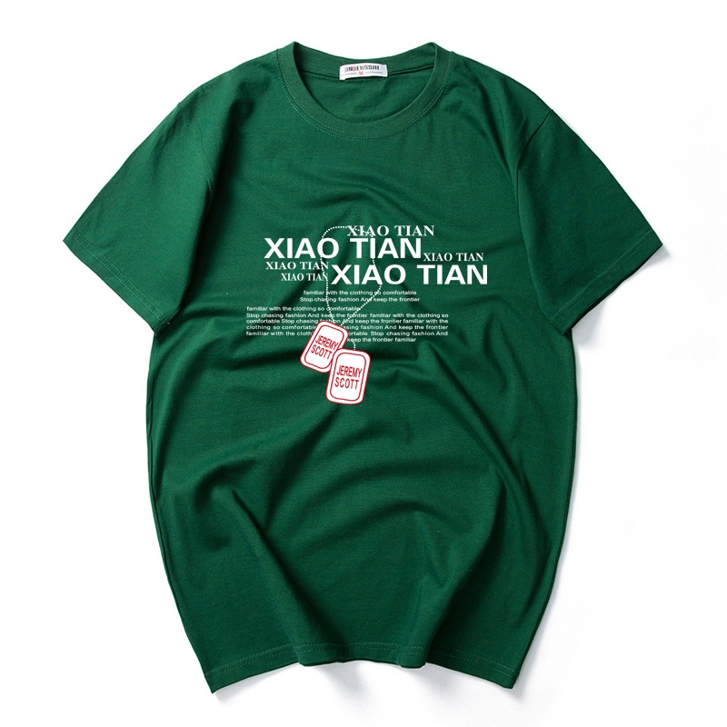 Xu hướng nam ngắn tay t-shirt cộng với phân bón XL lỏng giản dị bông vòng cổ chất béo chất béo nửa tay áo quần áo