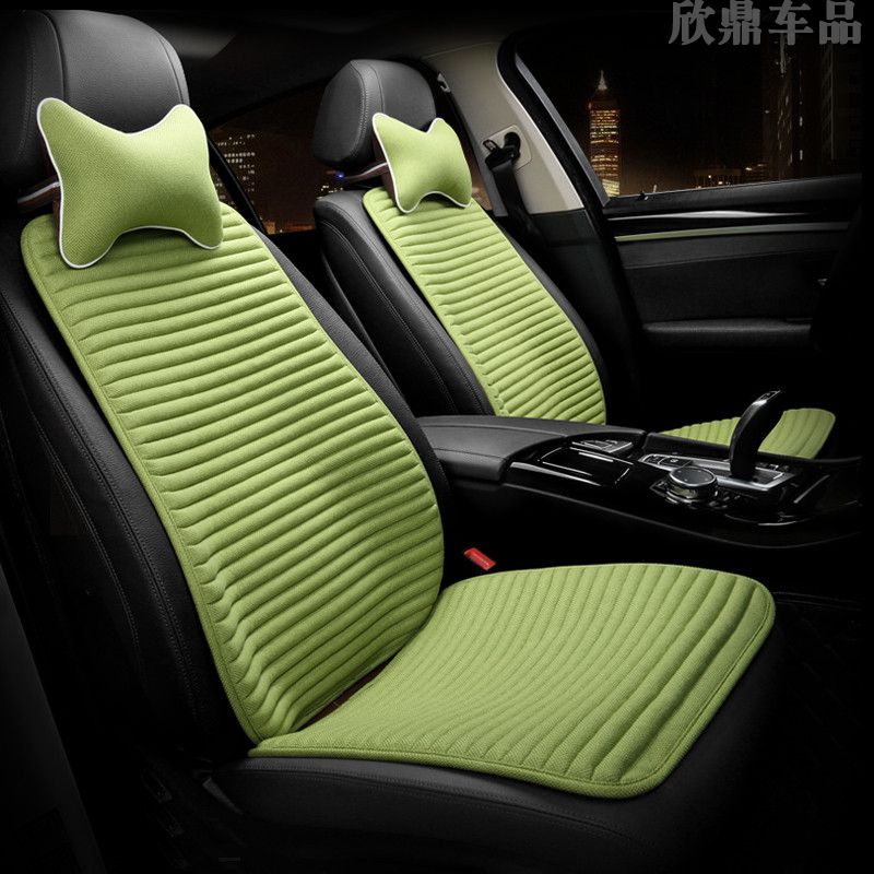 Buckwheat shell car seat four seasons universal summer half-pack non-slip free tie cartoon small waist car seat cushion female