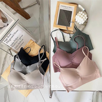 Simple glossy face without marks fixing thin cup without underwire comfortable gathering bra girly buckle or pullover underwear bra