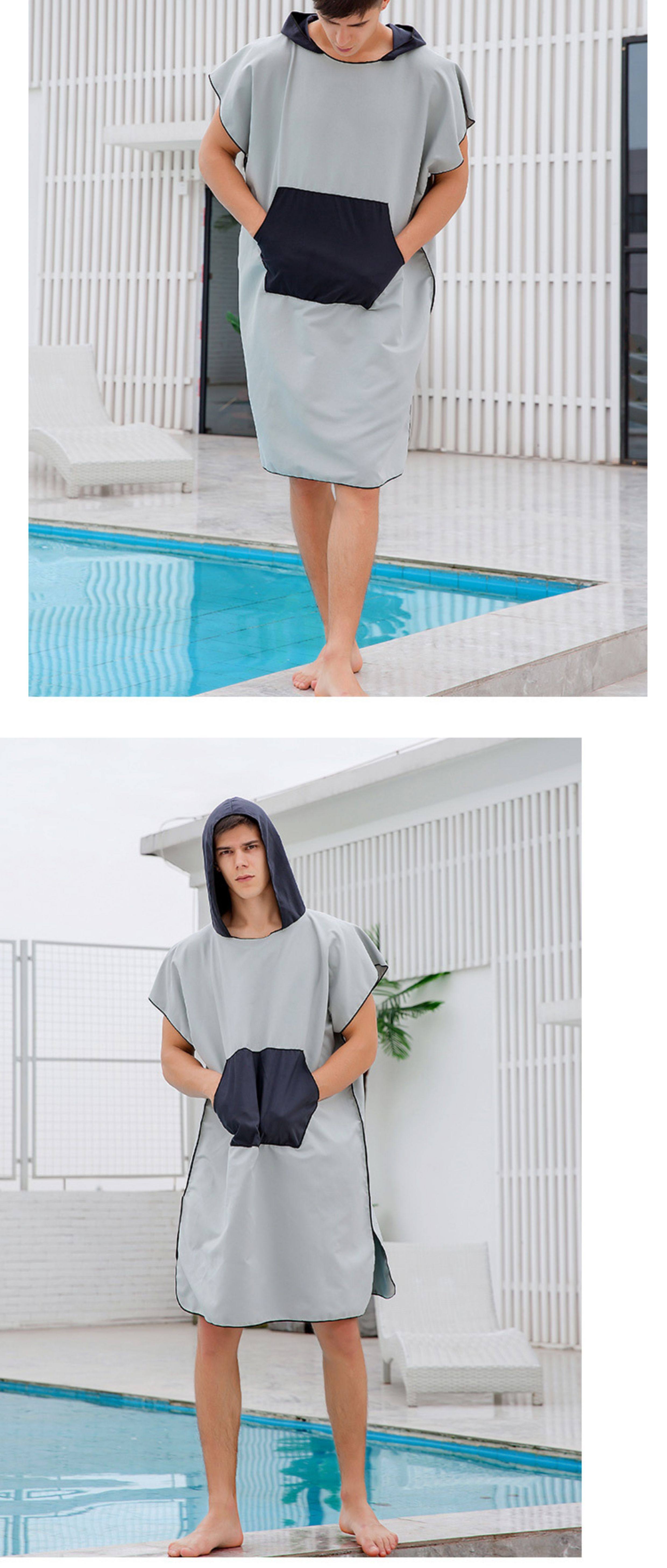 Quick-drying bath robe Beach cape swim towel 換衣浴袍斗篷巾|睡袍/浴袍|ETMall東森購物網