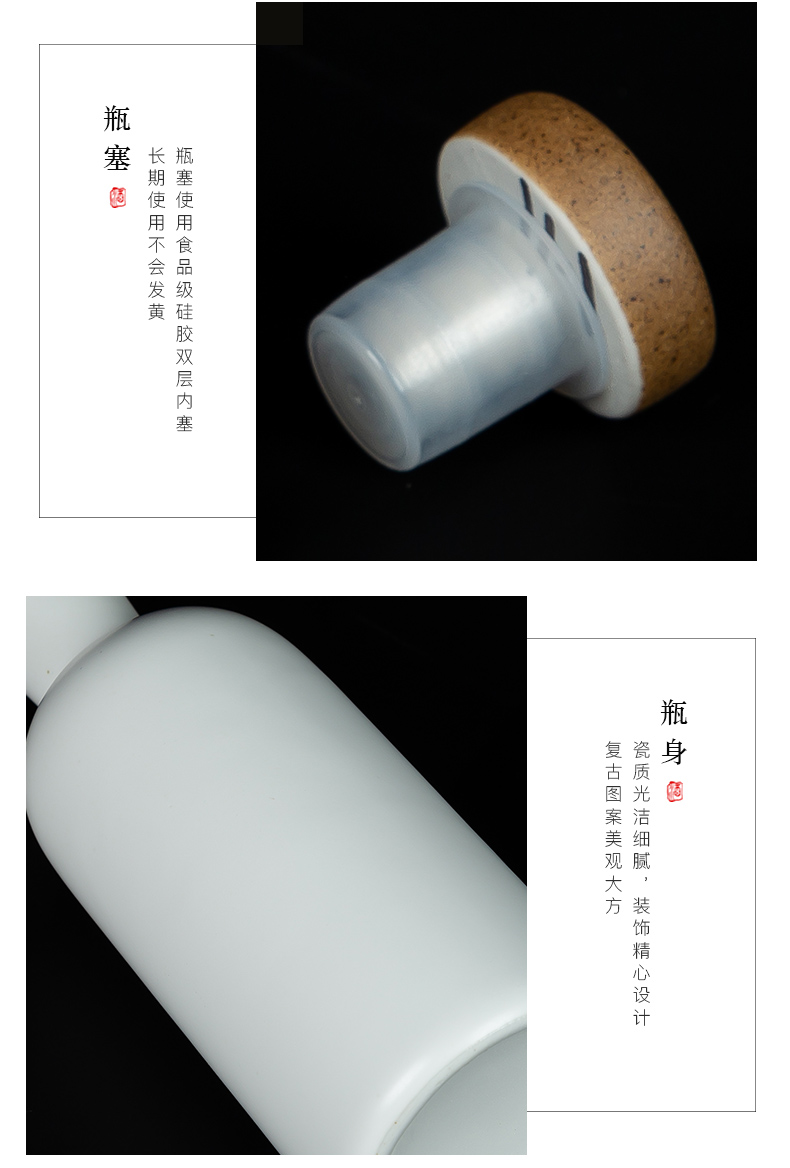 Jingdezhen ceramic bottle. Two small white liquor bottles little hip empty bottles creative sealed jars customization