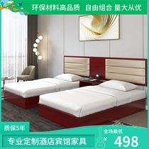 Guesthouses Hotel Furnishings Direct Sale Guesthouse Tender Bed Hotel Single Room Large Room Bed Apartment Room Furniture Bed TV Closet Clothing