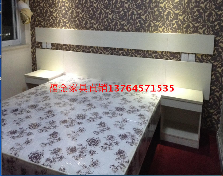Giường khách sạn Hàng Châu khách sạn bộ đồ nội thất nhà khách sạn giường khách sạn đồ nội thất giường tiêu chuẩn phòng đầy đủ tùy chỉnh giường khách sạn