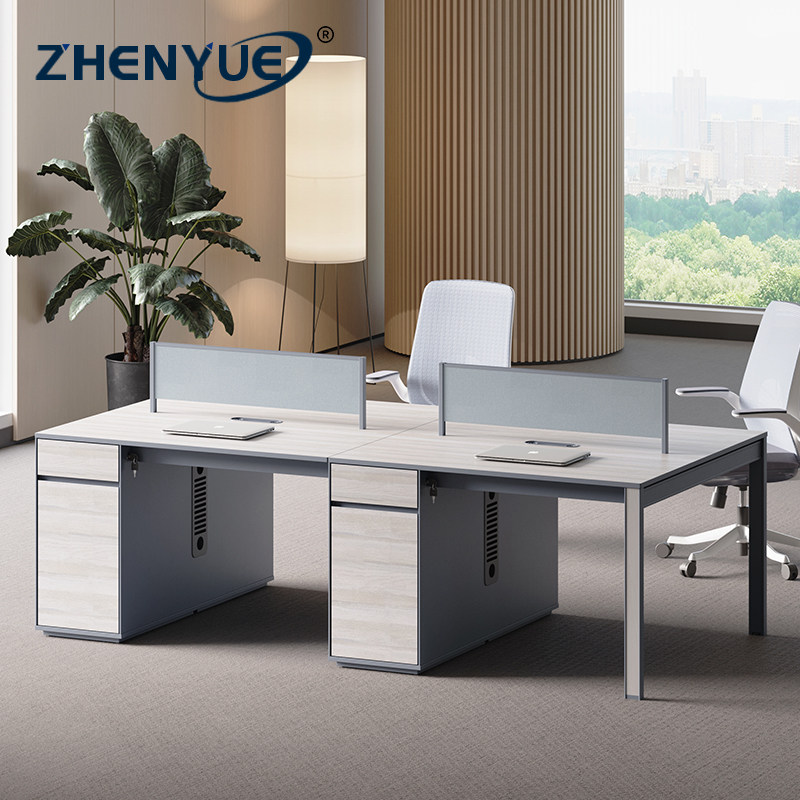 Desk Chair Combo Double Table Office Brief Modern Staff 8 Station Employee Screens 4-6 6 places