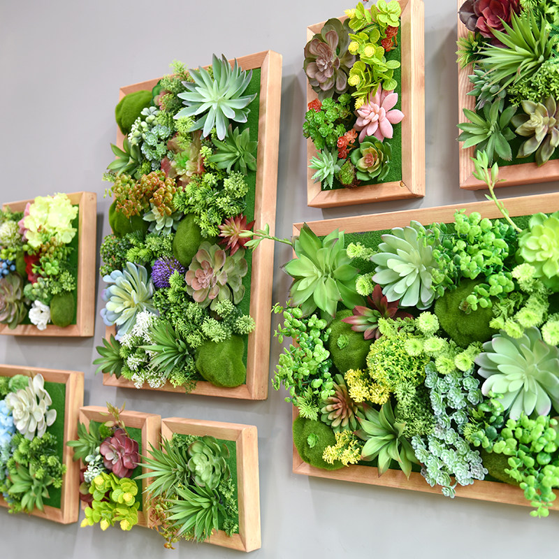 Simulation green plant multi-meat wall-mounted fake flower field hanging wall decoration solid electric meter box sheltering indoor plant wall decoration-Taobao