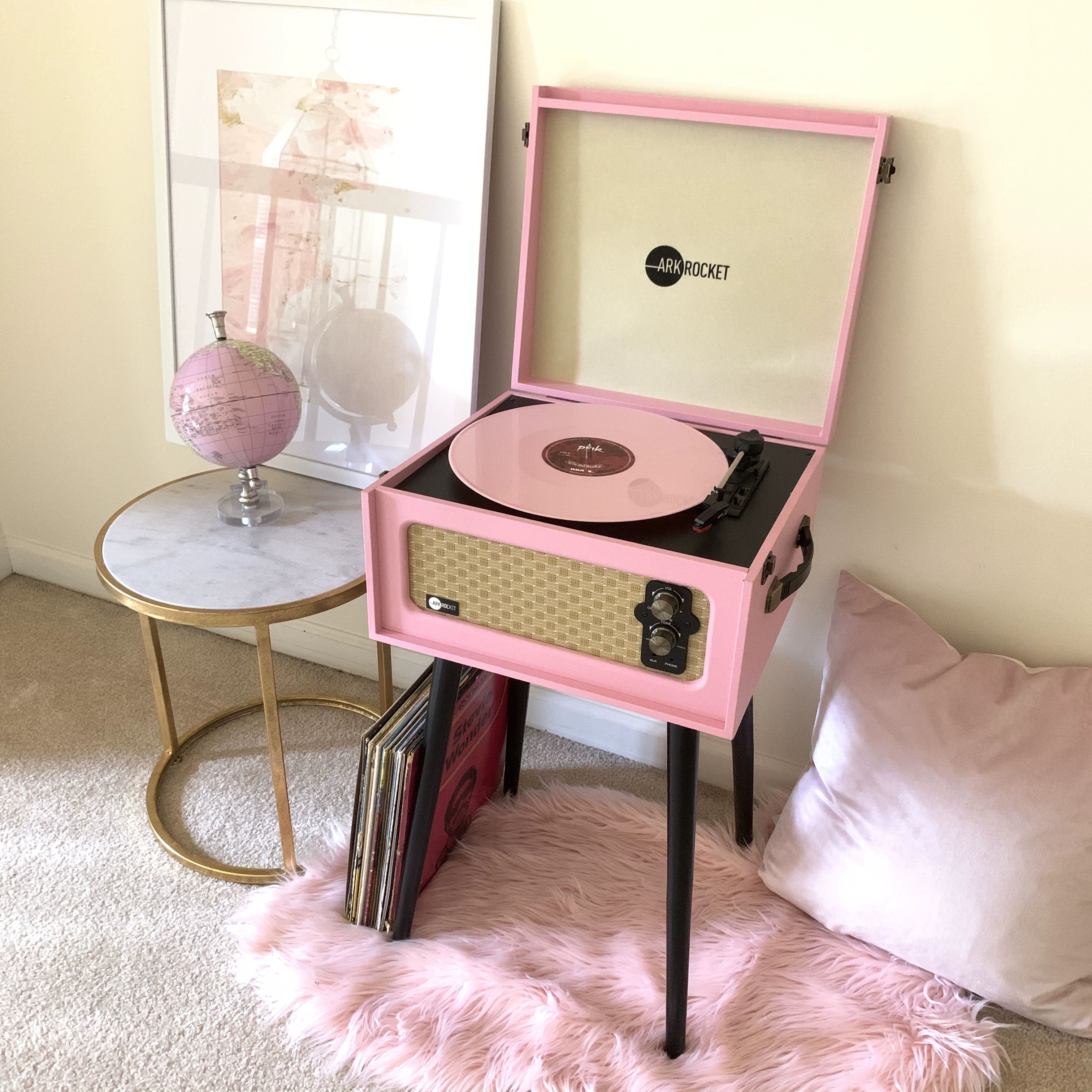 American Arkrocket Gramophone Tầng Retro Home Bluetooth Record Player Vinyl Record Player Gửi bản ghi - Máy hát