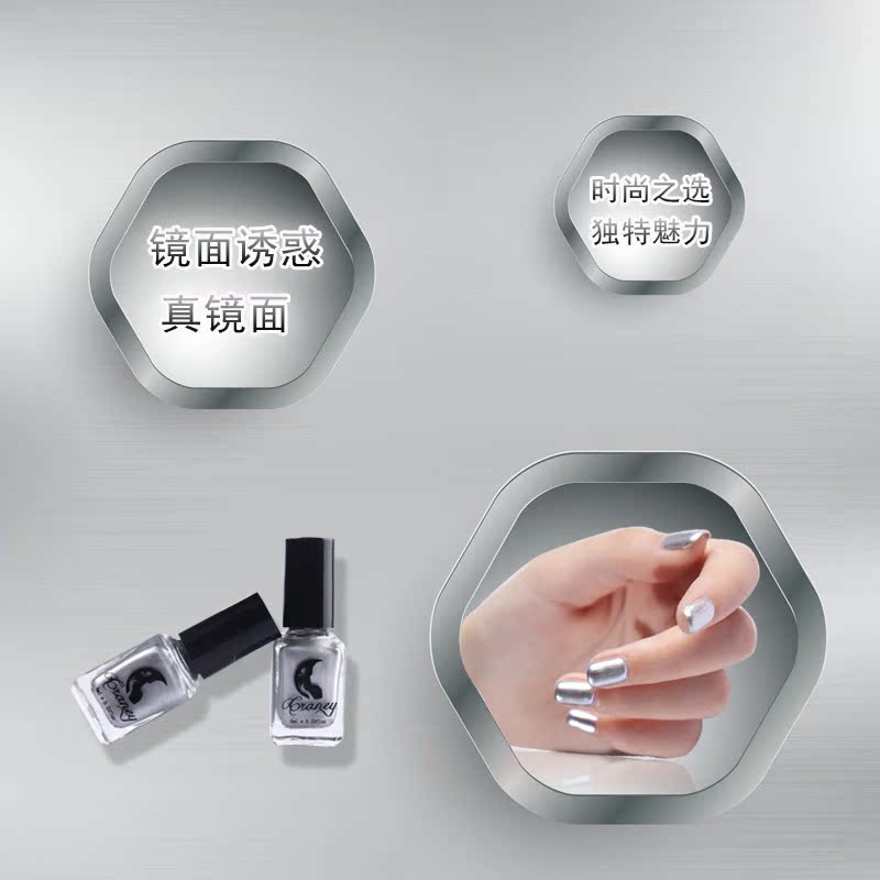 Craney 2016 new mirror silver, stainless steel color, metallic nail polish