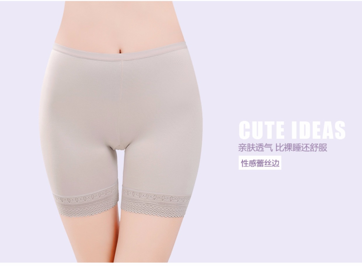 3 quần an toàn chống chiếu sáng nữ sinh ren chất liệu cotton băng lụa cỡ lớn bảo hiểm quần short legging mặc mùa hè quần short kaki nữ