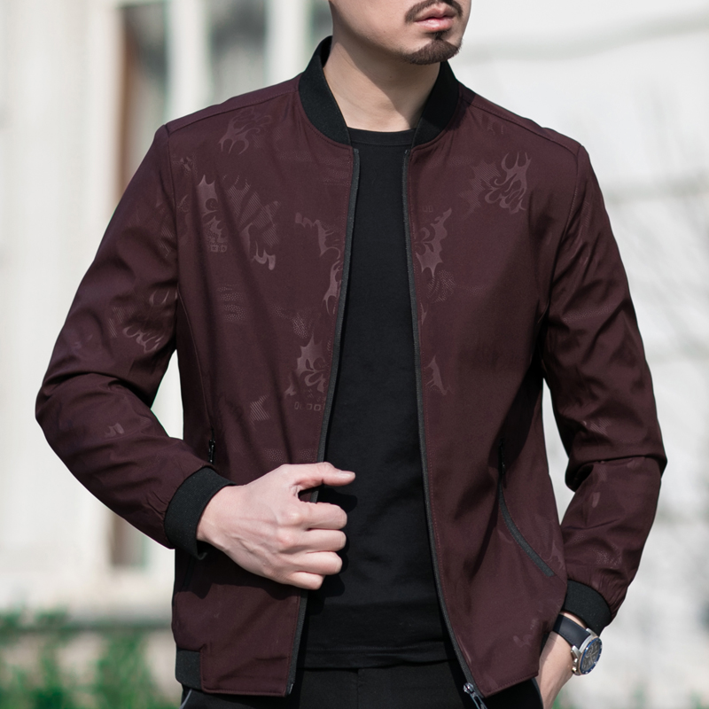 2020 mùa xuân áo khoác Men Fall Slim chày Collar Jacket cha Casual Trung niên nam 100-Piece Top.