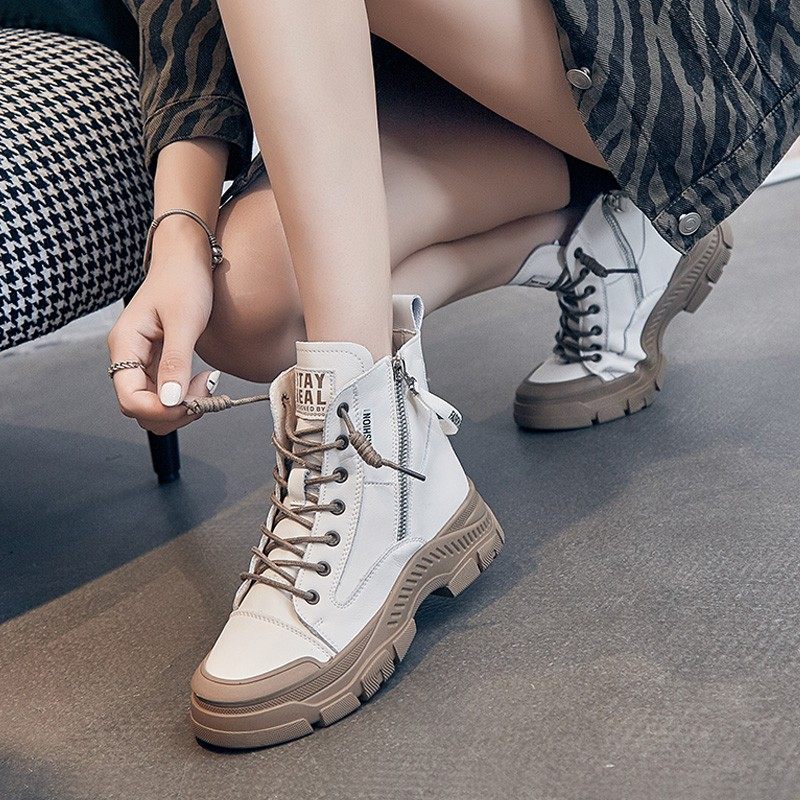 The real Pim Martin Boots 2023 new spring and autumn boots female winter plus English wind thick leisure fashion boots
