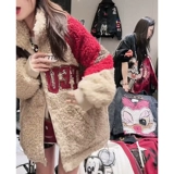 Демисезонная ретро трендовая мультяшная утепленная куртка, кардиган, с вышивкой, свободный крой