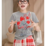 2025 новые летние модные повседневные и универсальные возрастные рубашки в корейском стиле с короткими рукавами и круглым вырезом, высококачественные топы в западном стиле для женщин