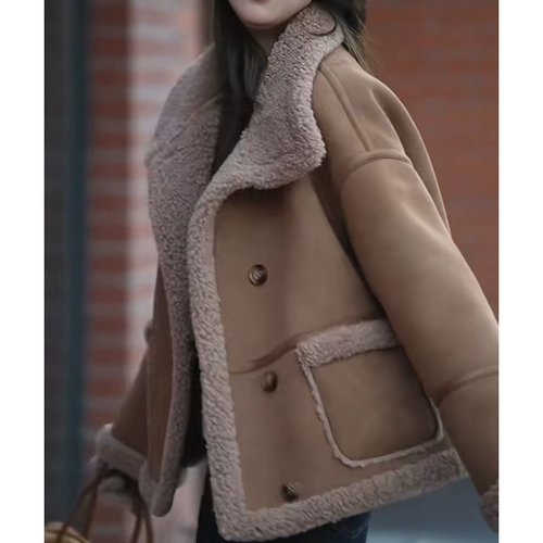 Бархатная зимняя короткая куртка, увеличенная толщина