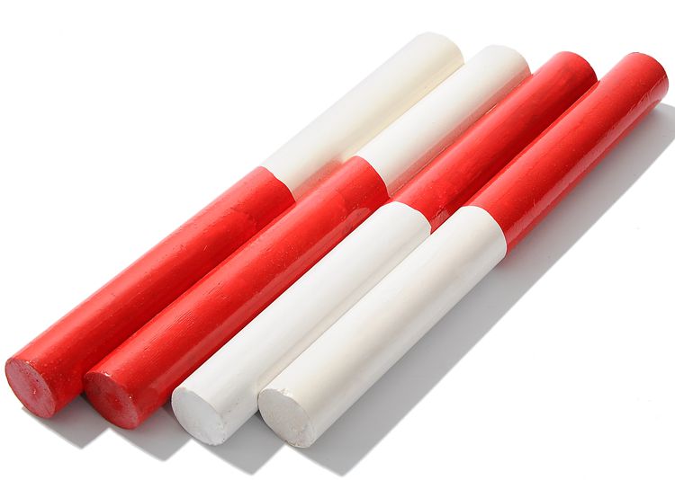 Theo dõi và lĩnh vực cạnh tranh tiêu chuẩn ABS dùi cui 100 mét thiết bị thể thao 30 CM màu đỏ và trắng pvc hợp kim nhôm dùi bằng gỗ dung cu the thao
