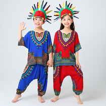 African drum 61 children cast to serve Thai show Costume Kindergarten Men Girl National Dance Dai Ethnic Group Hand Drum