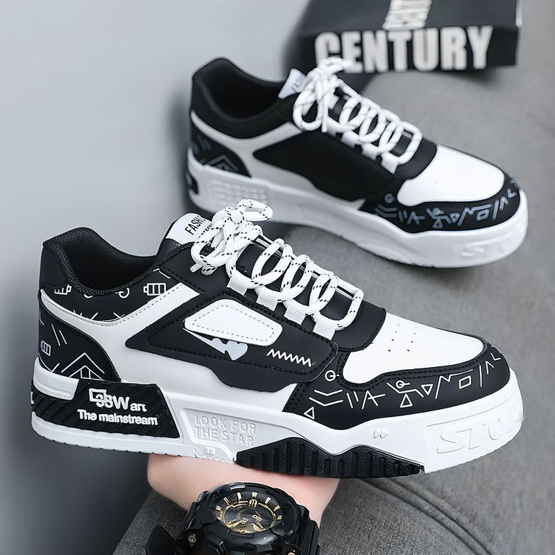 Men's Shoes 2026 New Autumn Leather Thick-Soled Sneakers Men's High-End Trendy Niche Casual Versatile Sneakers