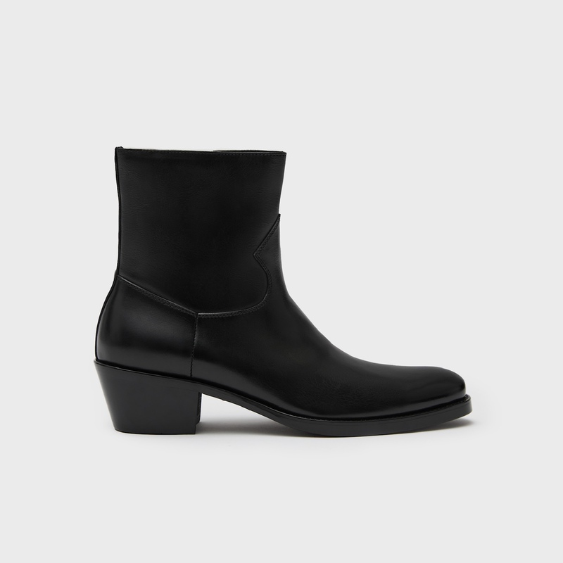 Whimsy 001 Series "Cowboy Boot" First-Layer Cowhide Wooden-Soled Pointed-Toe Chelsea Boots Whimsy 001 Series "Cowboy Boot" First-Layer Cowhide Wooden-Soled Pointed-Toe Chelsea Boots