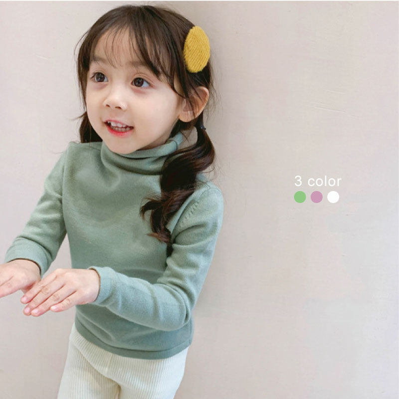 Girls' Half Turtleneck Bottoming Shirt Western Style Turtleneck Pullover Sweater Knitted Children's Korean Style Top Spring and Autumn