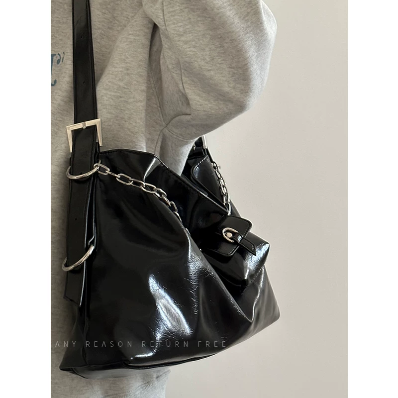 Шоппер-через-плечо Shoulder bag, вместительная сумка через плечо, корейский стиль, элитный