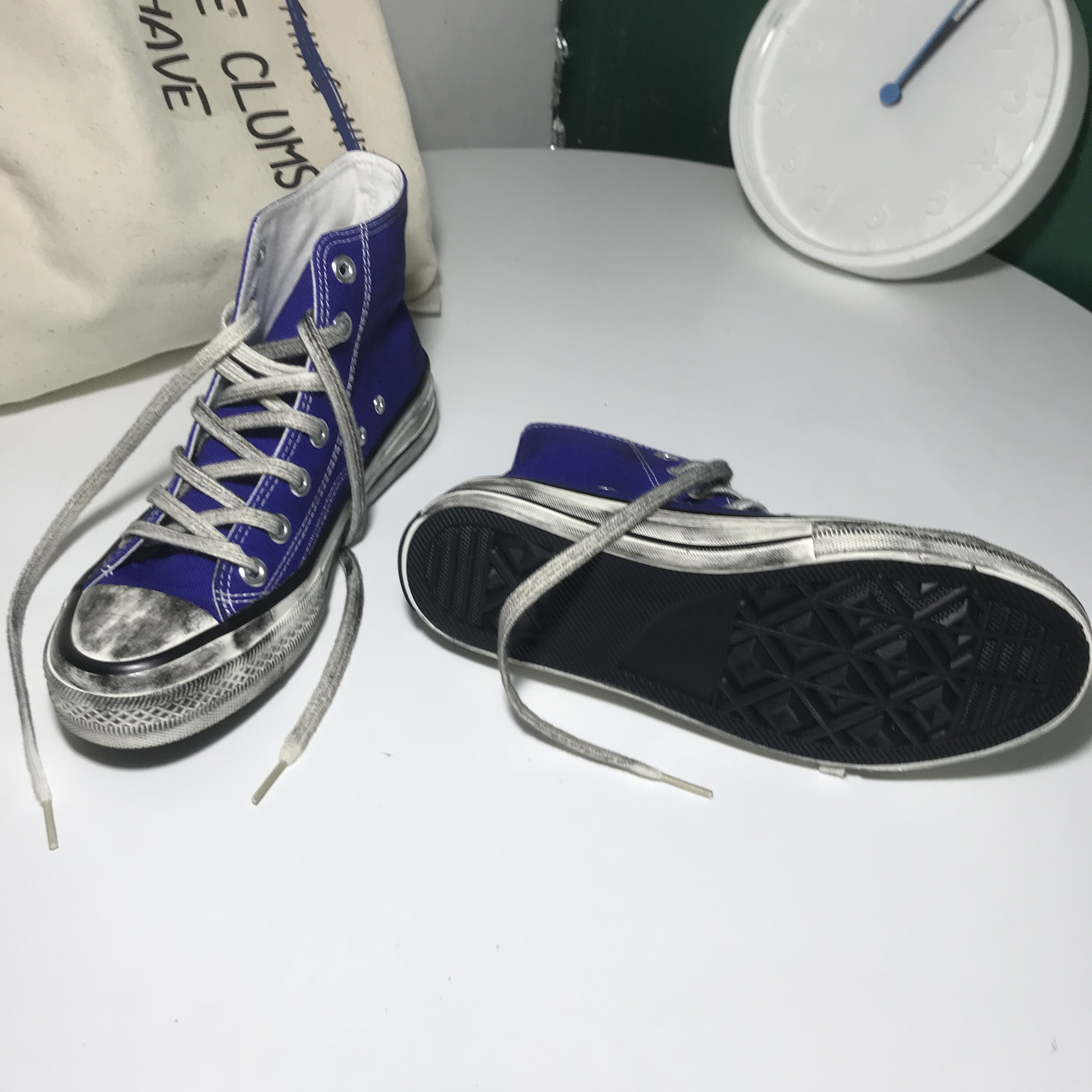 Retro giày thủy triều bẩn đường BF cảng hương vị kho báu màu xanh retro in nam và nữ giày sneaker nữ hot trend 2021