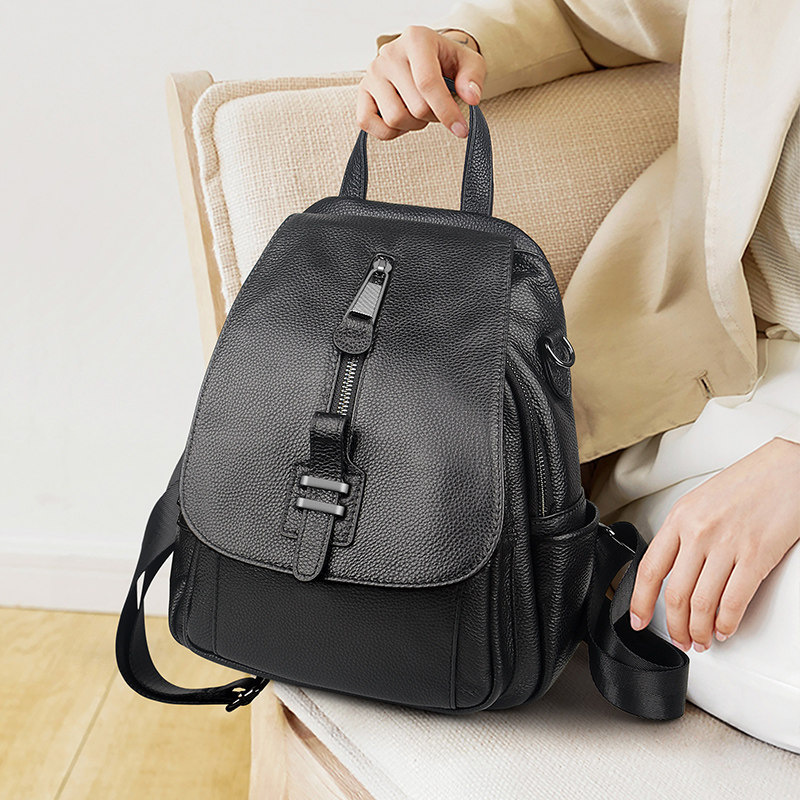 The new Han - tai style head skin soft skin female large capacity of soft - skin backpack of the new Han - tai - shan version 2023