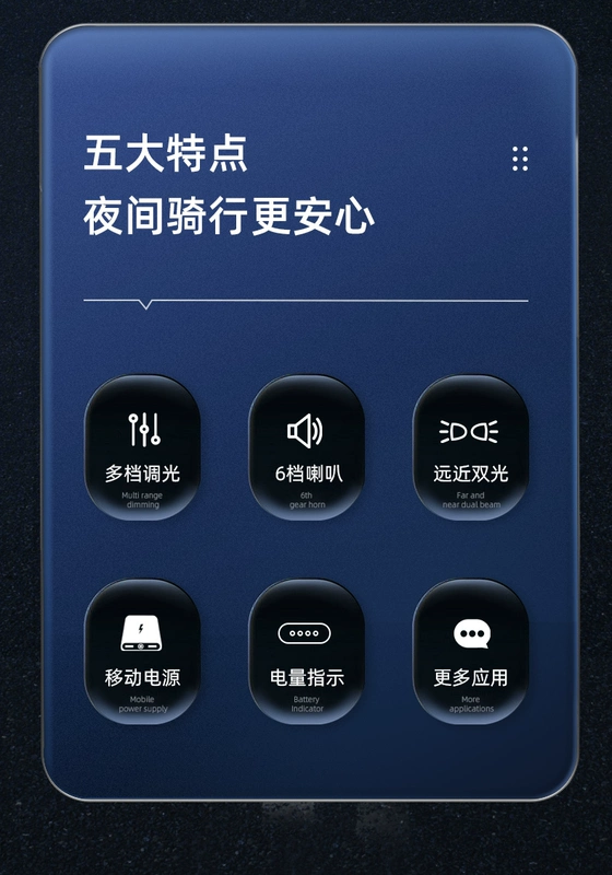Shenhuo BL39 Đèn Pha Xe Đạp Ánh Sáng Mạnh Đi Đêm Đường Núi Xe Điện Siêu Sáng Chân Đế Sừng Đèn Pin đèn treo lều dây đèn led trang trí ngoài trời chống nước
