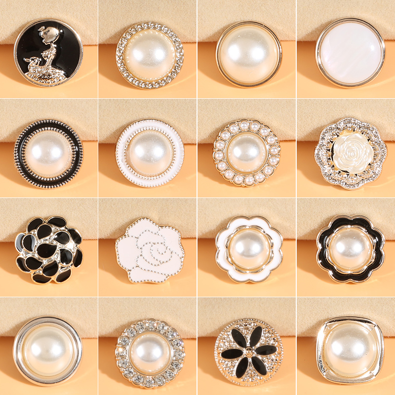 Chanel-Style Round Pearl Buttons, High-End Shirt Buttons, Cardigan Buttons, Cashmere Coat Buttons, Sweater Coat Buttons