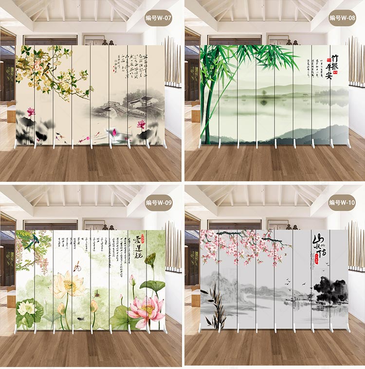 Màn hình Trung Quốc mới đơn giản hiện đại di động phòng khách gấp phòng ngủ trang trí phòng ngủ gỗ rắn văn phòng vải - Màn hình / Cửa sổ bức bình phong gỗ