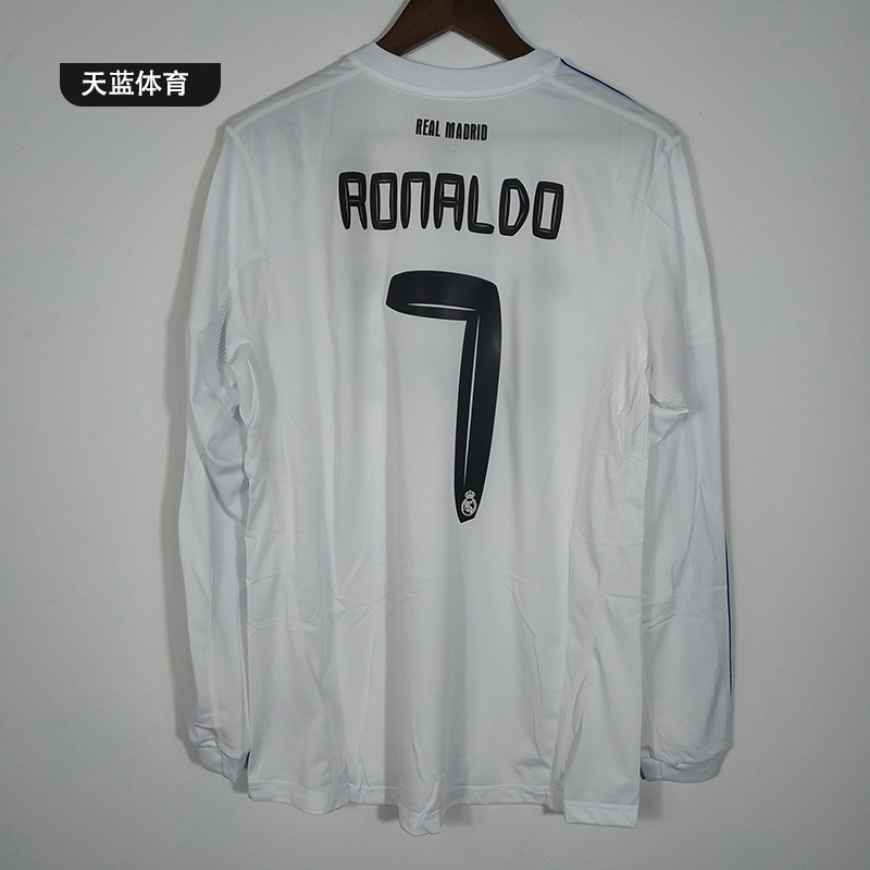 10-11 La Liga Real Madrid Home White Long-Sleeved Jersey No. 7 Cristiano Ronaldo No. 9 Benzema Kaká