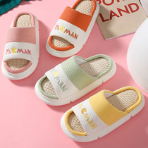 Ultra-thick bottom cotton linen sandals Slippers Cartoon Cute Couples Home Interior Interior Non-slip Breathable 2022 New