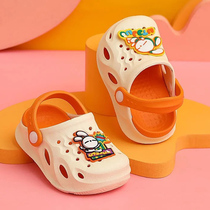 2022 New Summer Children Cave Dongle Shoes Baby Toenails Soft-bottom Lightweight Baotou Double-layer home Slippers