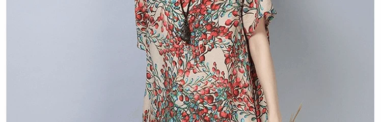Mát gamma mới lỏng phần dài in vòng cổ thời trang in váy 820 váy hở lưng