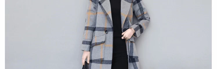 11.7 Cool Gaga Winter New Fashion Slim Phiên bản Hàn Quốc của bộ đồ dài cổ áo len cổ áo 8985